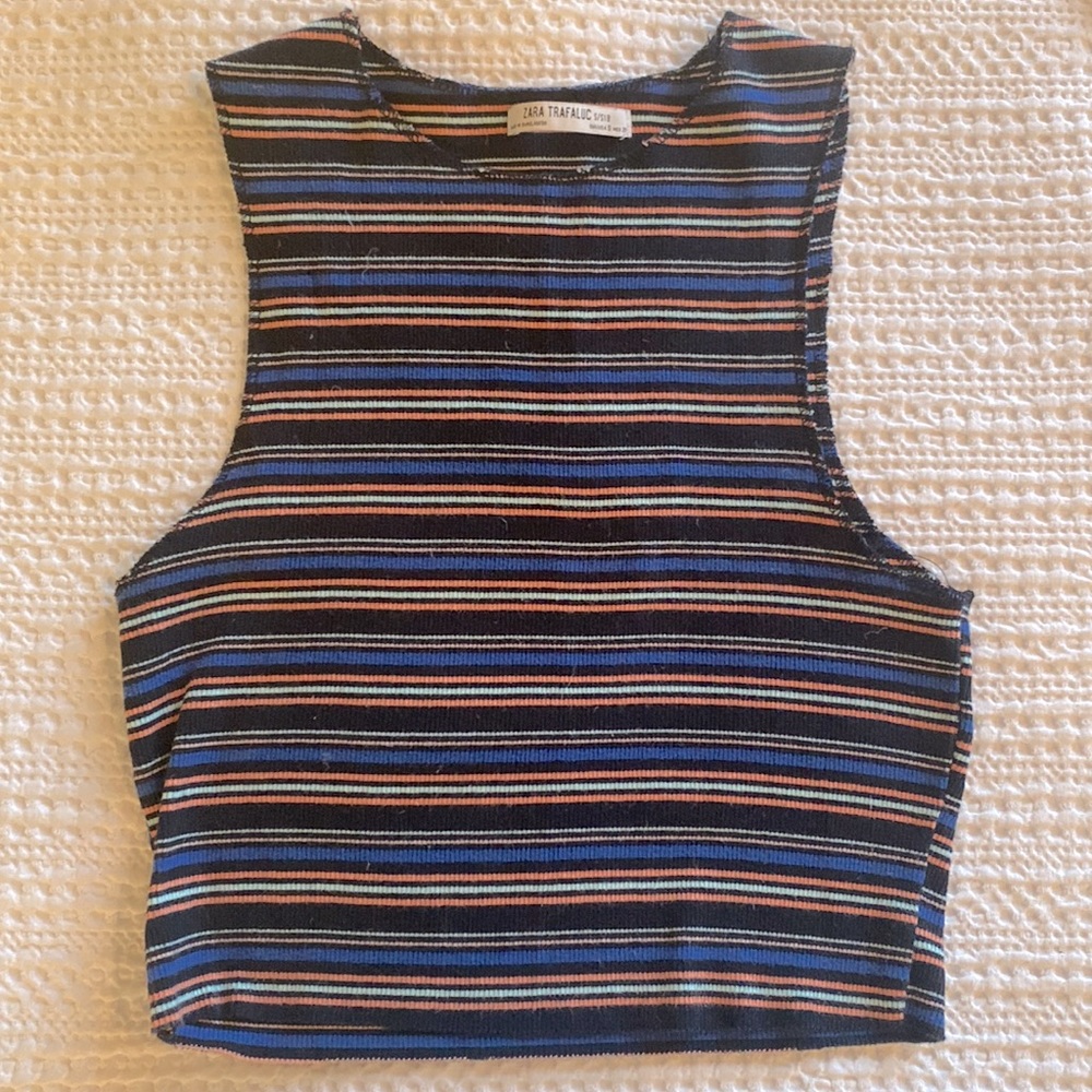 Striped fitted crop top